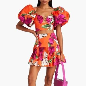 AJE. Marcel Floral Puff Sleeve Top size US12/AU16